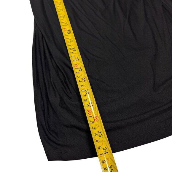 VINCE Sleeveless Asymmetrical Mini Dress Sz.M Black Draped Neck Minimalist - Picture 7 of 10